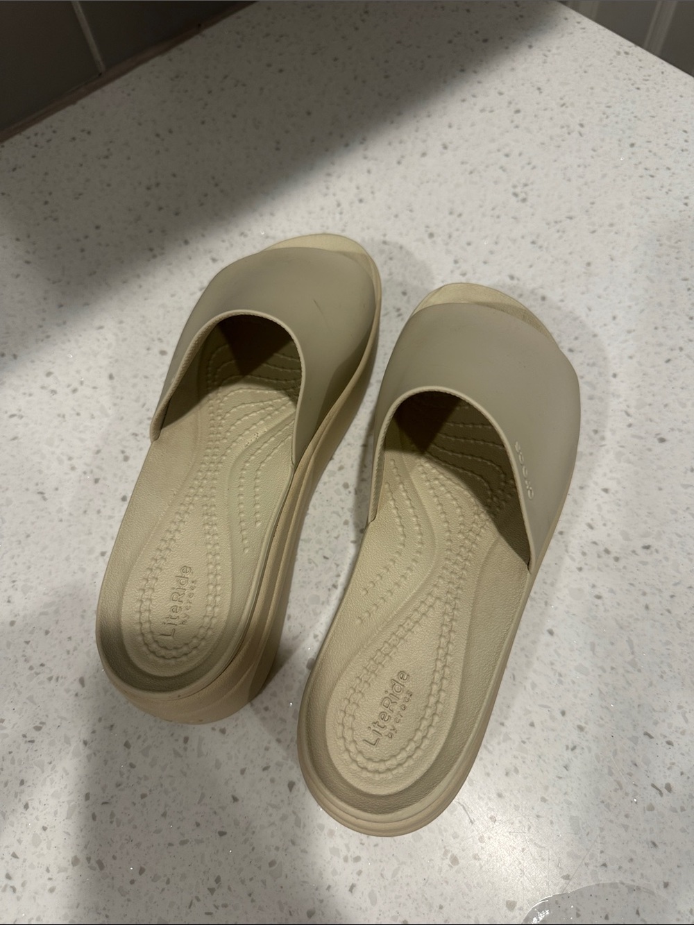 CROCS Beige Slide Mules